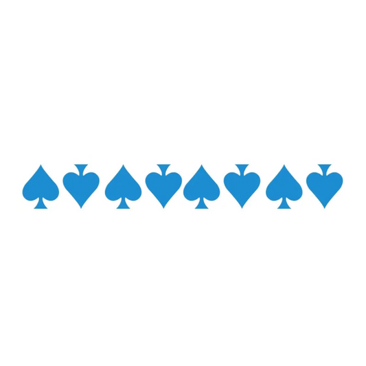 BLUE REFLECTIVE ACE OF SPADE HELMET DECAL 8 PACK