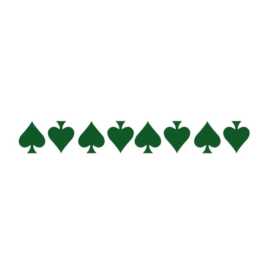 DARK GREEN REFLECTIVE ACE OF SPADE HELMET DECAL 8 PACK