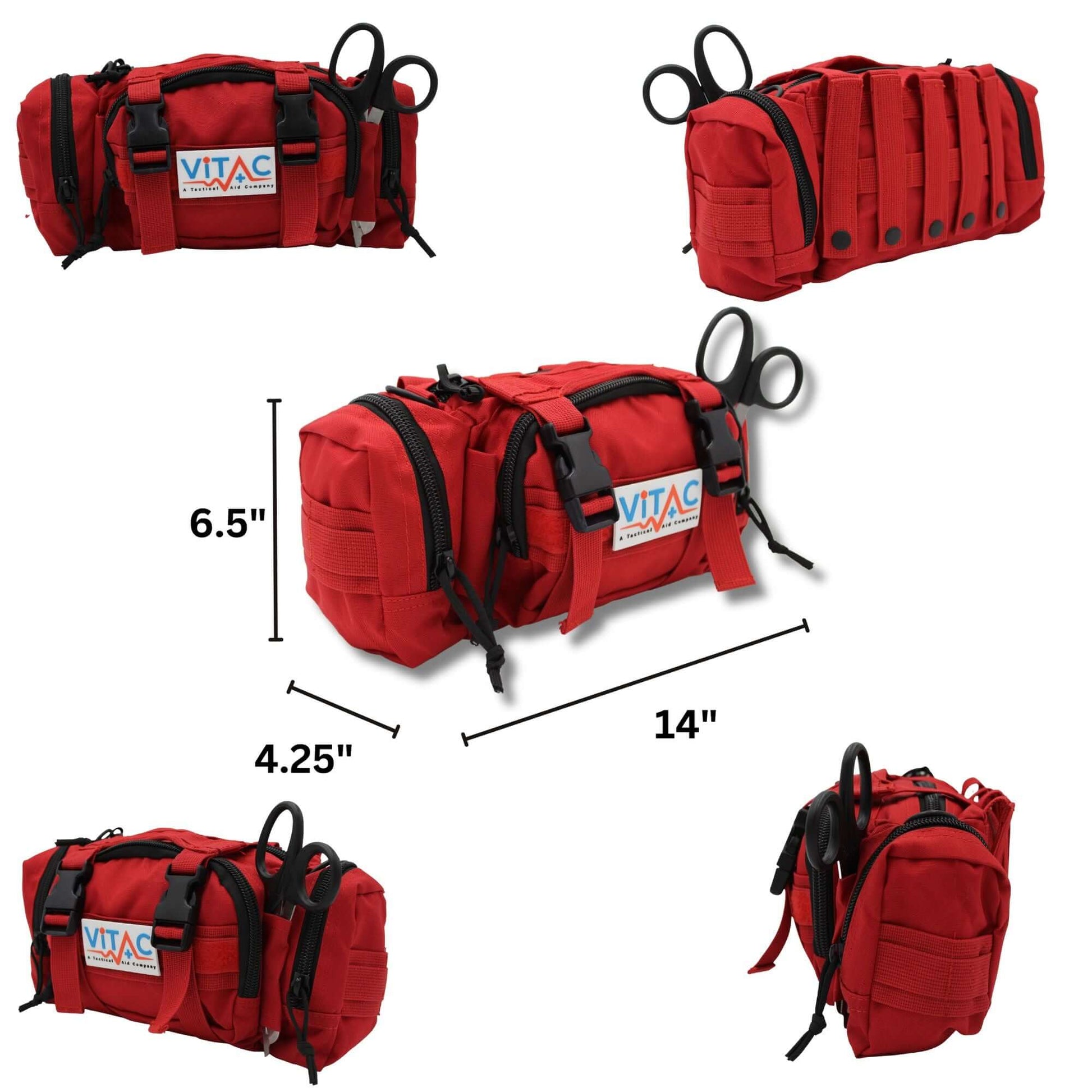 ViTAC Advanced Adventurer First Aid Kit for Camping, Hiking & the Outdoors used in outdoor settings, highlighting its rugged organization and preparedness features.
