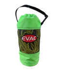 Green drawstring bag with a visible brand logo on a white background