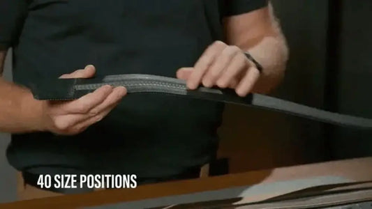 Adjustable tactical nylon gun belt with multiple size positions for a secure fit