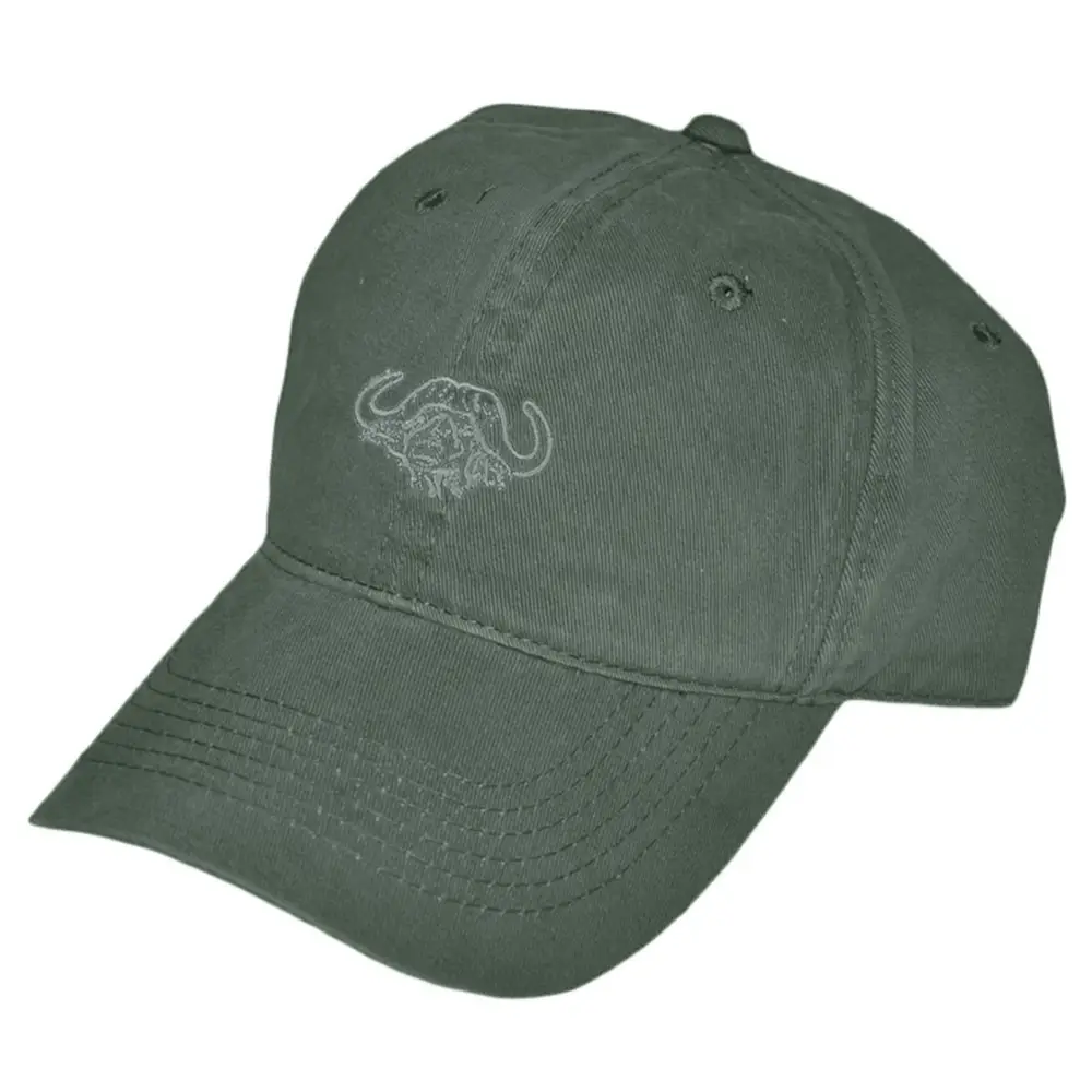 Adjustable Twill Cap with Embroidered Buffalo Logo - Forest - Chief Miller Apparel