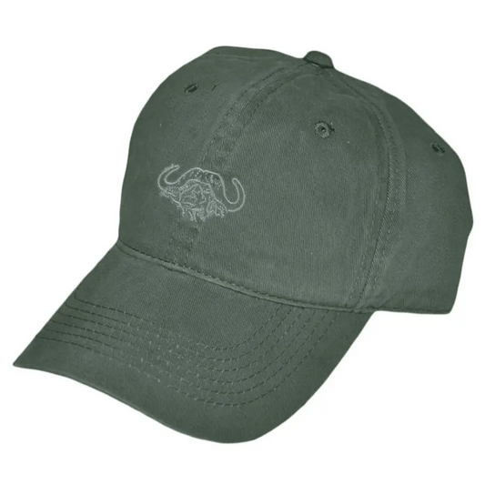 Adjustable Twill Cap with Embroidered Buffalo Logo - Forest - Chief Miller Apparel