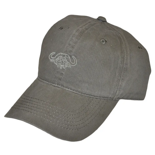 Adjustable Twill Cap with Embroidered Buffalo Logo - Olive - Chief Miller Apparel