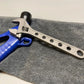 Adjustable wrench with blue rubber grip handle in 8 Inch Titanium Adjustable Wrench