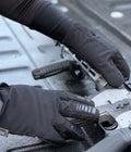 Black tactical gloves with smart-touch finger tips for handling firearms - Agent Gloves 2.0 Elite