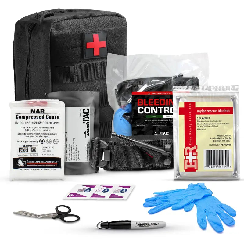 Basic Bleeding Control Kit for first responders and firefighters with essential first aid supplies