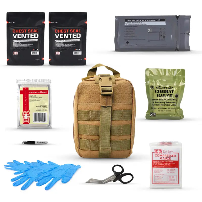 Trauma IFAK Kit contents for first responders, firefighter, police emergency medical use