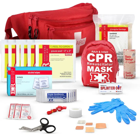 First aid kit contents ideal for first responders, firefighters, and police officers