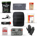 First aid kit contents for trauma response in firefighter, police, and first responder scenarios