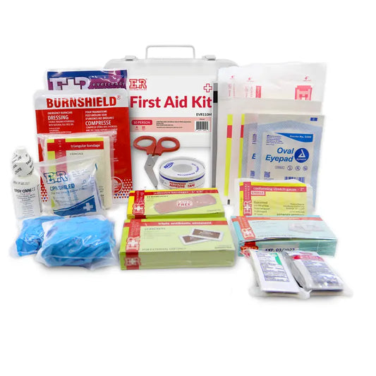 Metal case First Aid Kit with supplies for first responders and firefighters