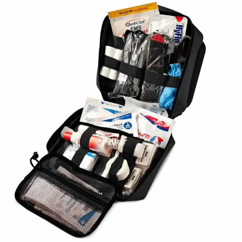 Scherber Vehicle IFAK Emergency Trauma Kit with organized medical supplies in a case