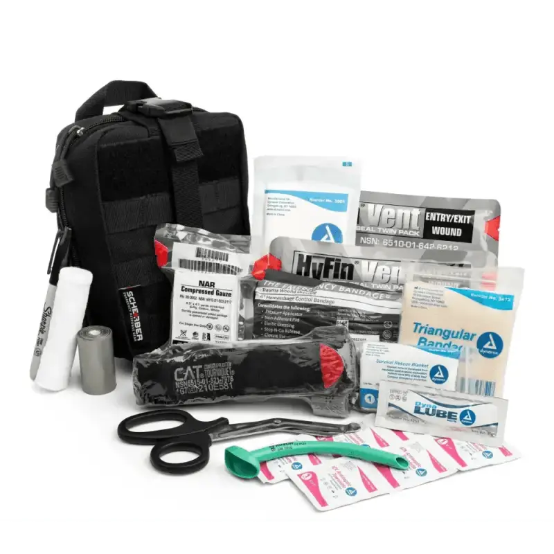 Scherber Premium IFAK Kit Trauma Pack with medical supplies and carrying bag