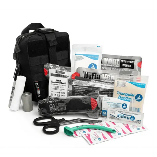 Scherber Premium IFAK Kit Trauma Pack with medical supplies and carrying bag