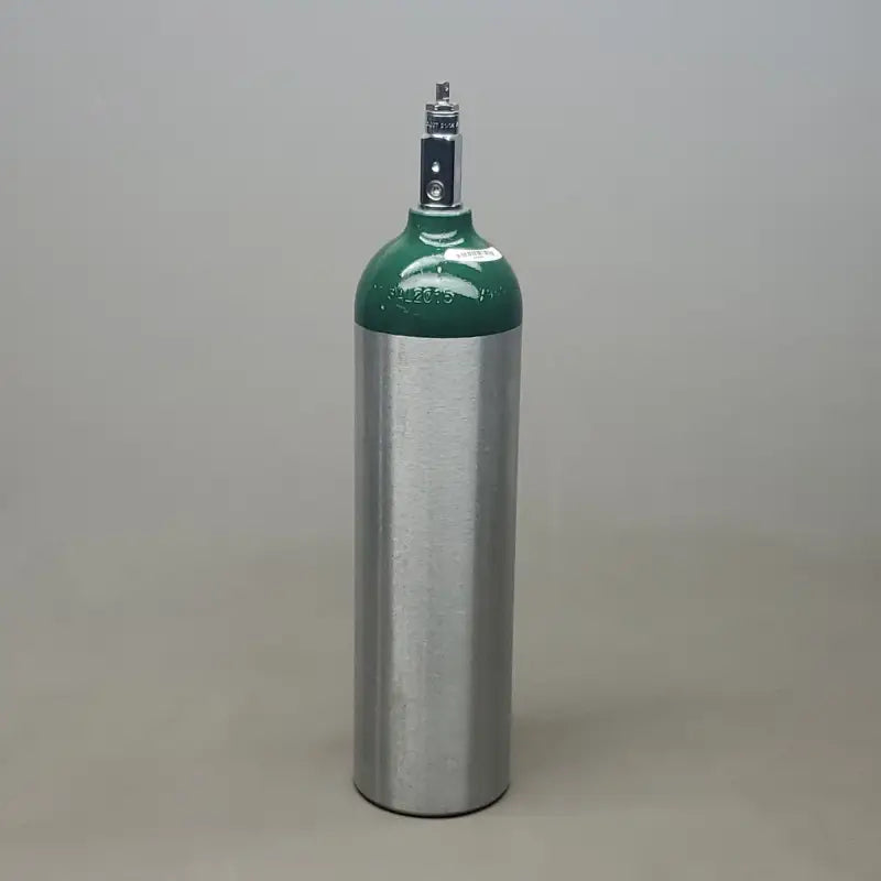 Aluminum medical oxygen cylinder with green top valve for HARRISON post valve tank