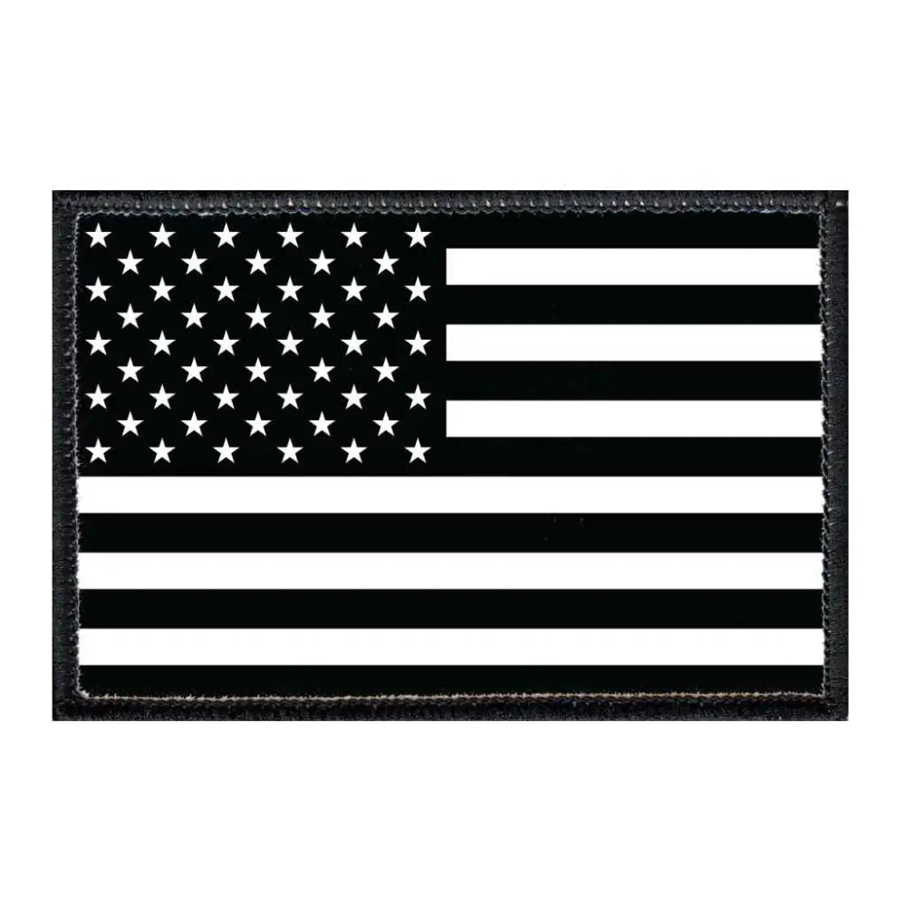 American Flag - Black and White - Patch - Patch