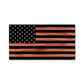 Firefighter American Flag featuring red silver blue and copper stripes on black background