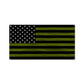 Firefighter American Flag in black and olive green, honoring military line and dispatch