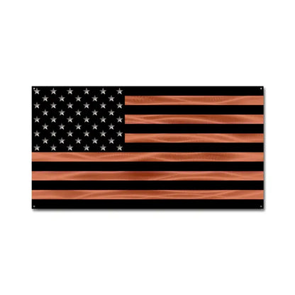 American flag with black stars and copper stripes for Firefighter American Flag Gift