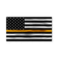 Firefighter American Flag featuring black and white stripes with a gold line dispatch