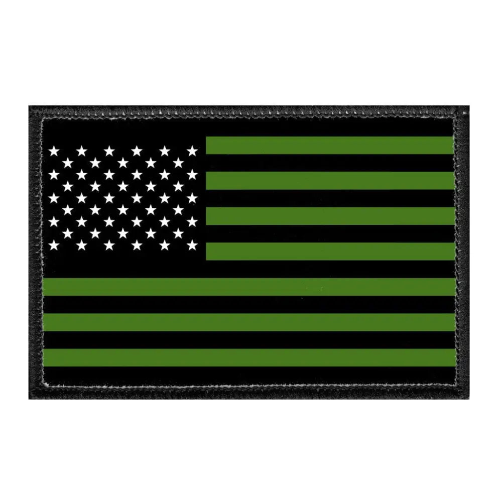 American Flag - Green Stripes - Removable Patch - Patch