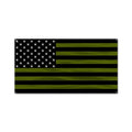 Firefighter American Flag Gift with Olive Green Stripes on Black Field, Red Silver Blue Theme