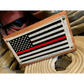 American flag patch with black and white stripes and red stripe for hose flag sign