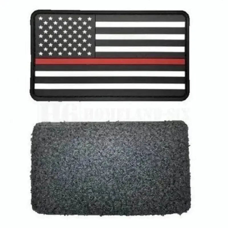 Red Line American Flag Patch with Thin Red Line design and Velcro backing