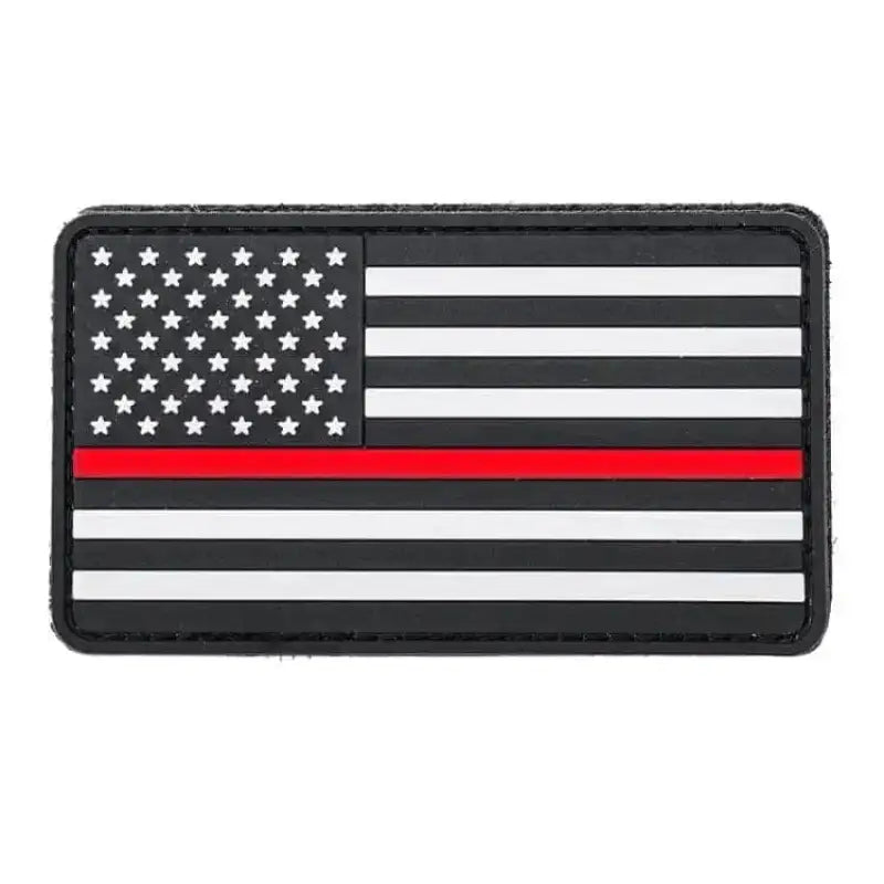 Red Line American Flag Patch featuring a thin red line in place of a white stripe