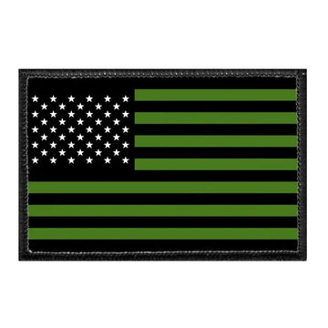 American Flag - Green Stripes removable patch on velcro loop surface with white stars