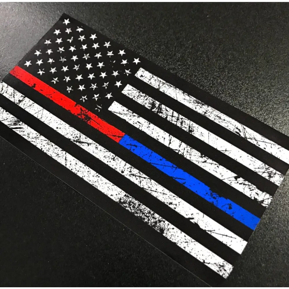 American Flag Red & Blue Line - Decal - Chief Miller Apparel