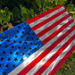 Firefighter American Flag featuring red stripes, blue field, and gold line for dispatch