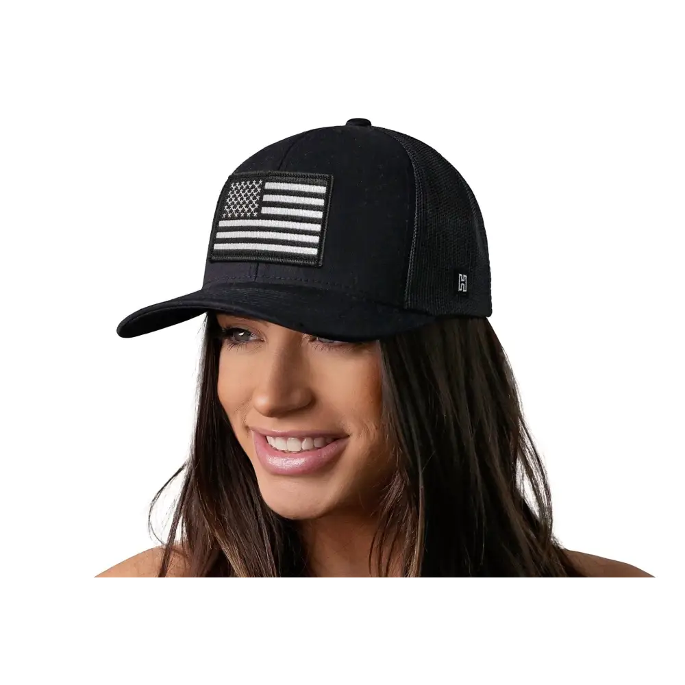 Chief Miller Trucker Hat American Flag Trucker Hat  |  Black USA Snapback Apparel