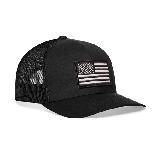 Chief Miller Trucker Hat American Flag Trucker Hat  |  Black USA Snapback Apparel