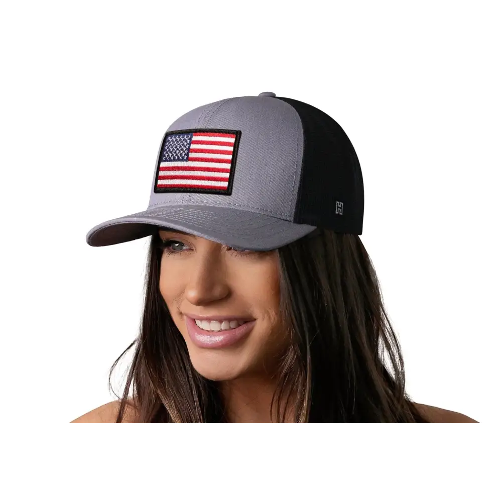 American Flag Trucker Hat | Gray Black USA Snapback - Chief Miller Apparel