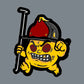 Angry cartoon firefighter leather patch featuring Backdraft Bastard design for first responders