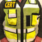 ANSI II CERT High Visibility Vest in fluorescent green mesh with reflective stripes and pockets