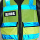 High Vis Reflective Vest featuring reflective blue stripes and black zipper closure