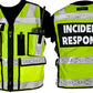 High visibility vest with ODOT and INCIDENT RESPONSE lettering for incident command use