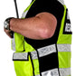 High visibility vest with reflective stripes and radio for ODOT Incident Command use