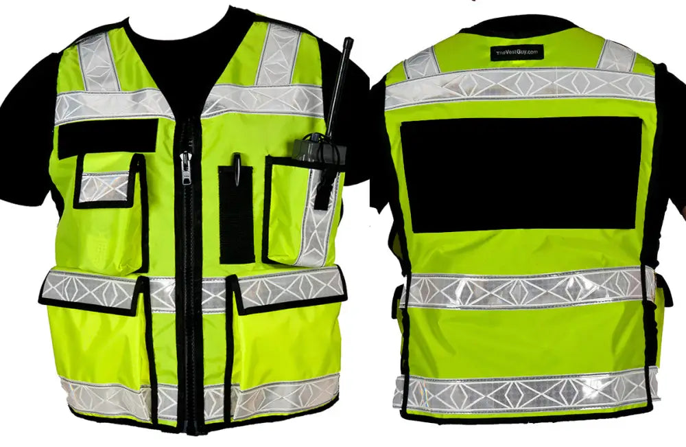 High visibility vest with pockets and reflective stripes for ODOT Incident Command use