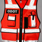 High visibility orange ODOT Incident Command Vest with reflective stripes for safety