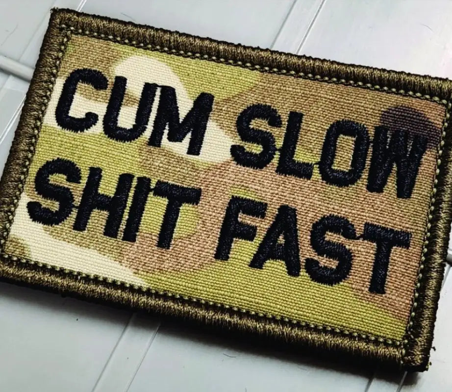 Multicam w Blk 2x3 Patch featuring humorous text about social media trends