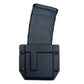 Black polymer AR15 M4 magazine carrier with mounting screws for secure storage