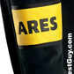 Yellow ARES armband for first responders and firefighters with black text