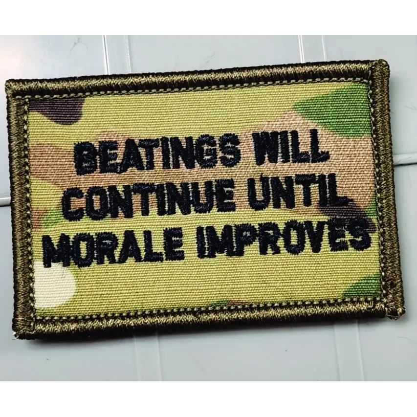 As Seen on Socials - Beatings Will Continue Until Morale Improves - 2x3 Patch - Multicam w/Blk - Patches