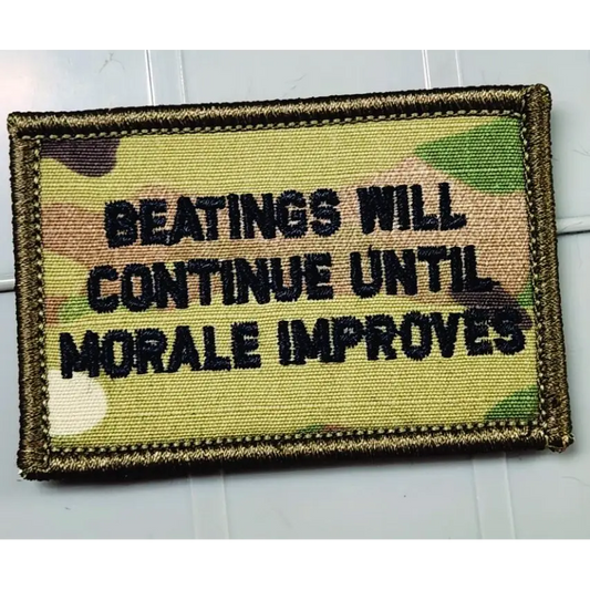 As Seen on Socials - Beatings Will Continue Until Morale Improves - 2x3 Patch - Multicam w/Blk - Patches