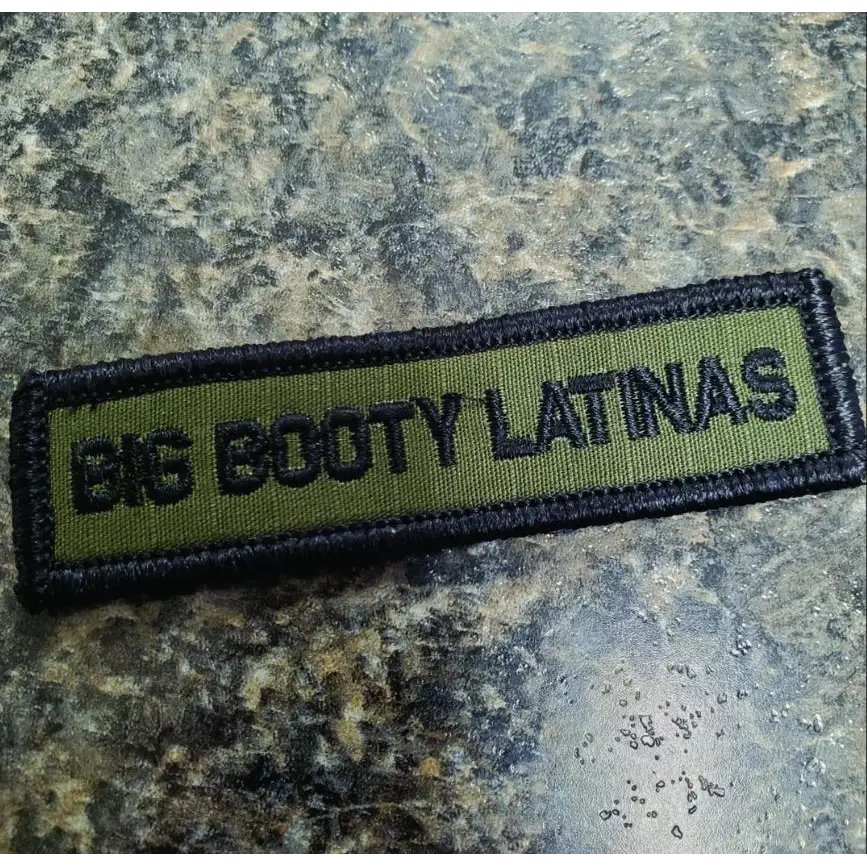 As Seen on Socials - Big Booty Latinas - 1x3.75 Patch - Olive Drab w/Black - Patches