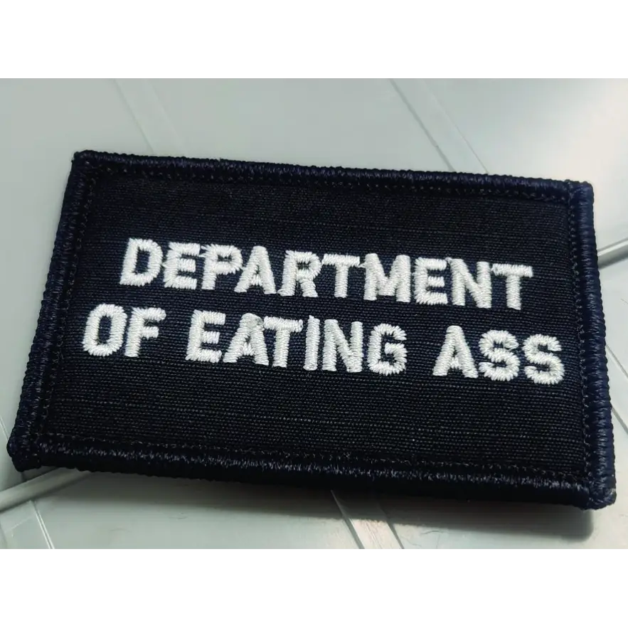 As Seen on Socials - Department of Eating Ass - 2x3 Patch - Black w/White - Patches