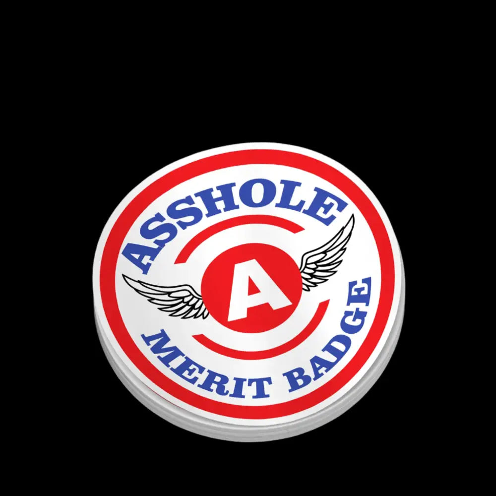 Asshole Merit Badge Helmet Decal - Decal